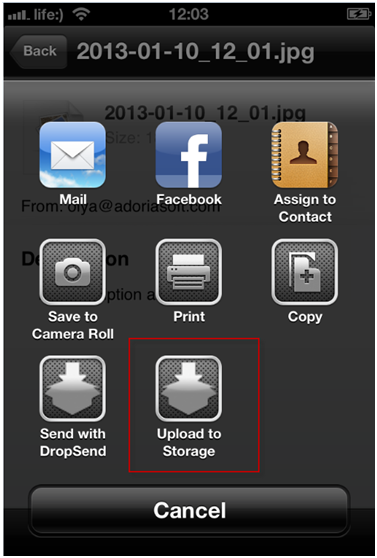 Upload to Storage