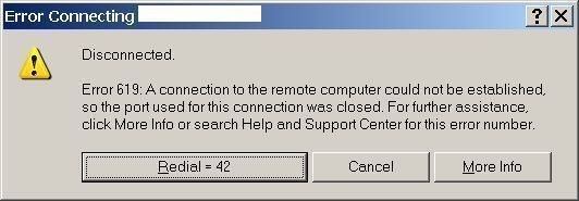 error 619 vpn connection