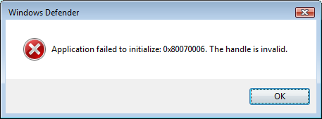 Windows Defender-Update 0x80070006