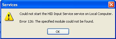 plug but play service error 126