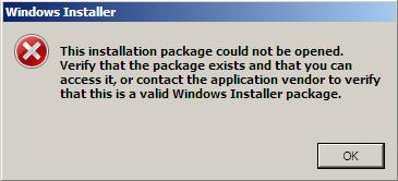 fix windows installer package error fix windows installer package error