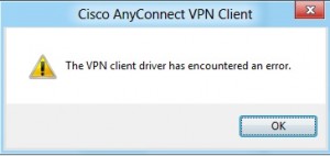 vpn client driver error
