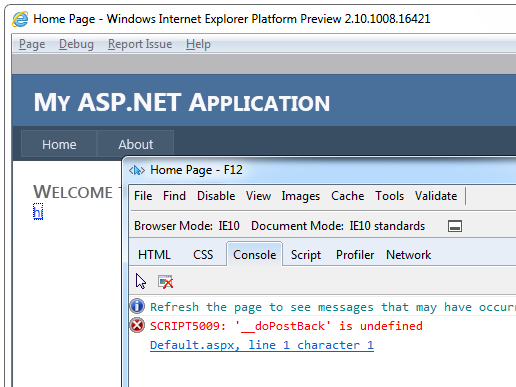 javascript error