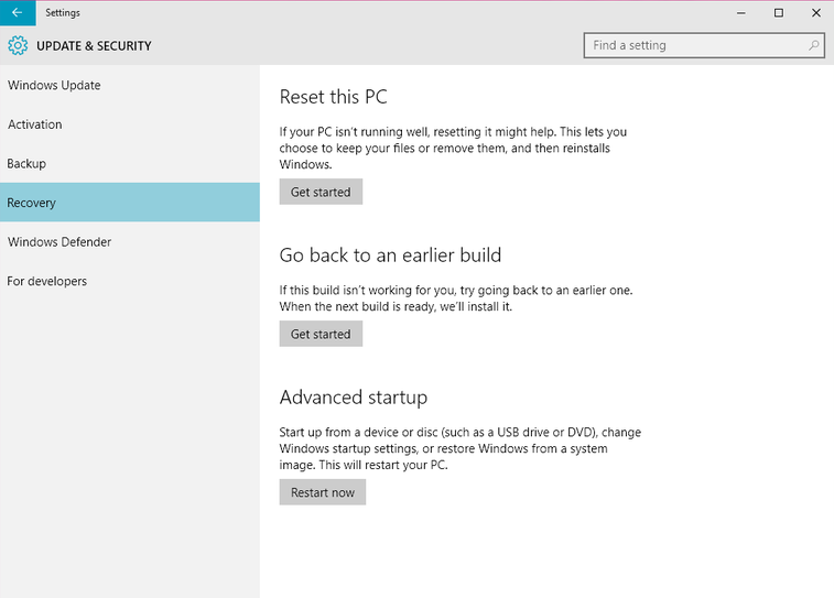 uninstall windows 10 updates