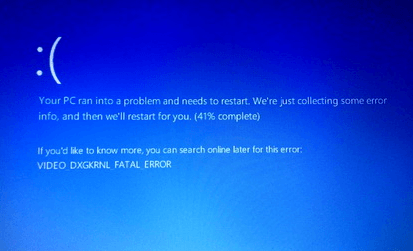 Windows 10 video dxgkrnl fatal error